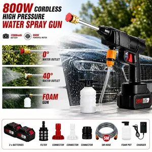 SEEVOLX Cordless Electric Pressure Washer (Power Washer) - Portable, 2  Rechargeable Battery, 5 Adjustable Nozzles, Quick Connect System, Lightweight Cleaning Tool for Cars, Patio, Outdoor Use