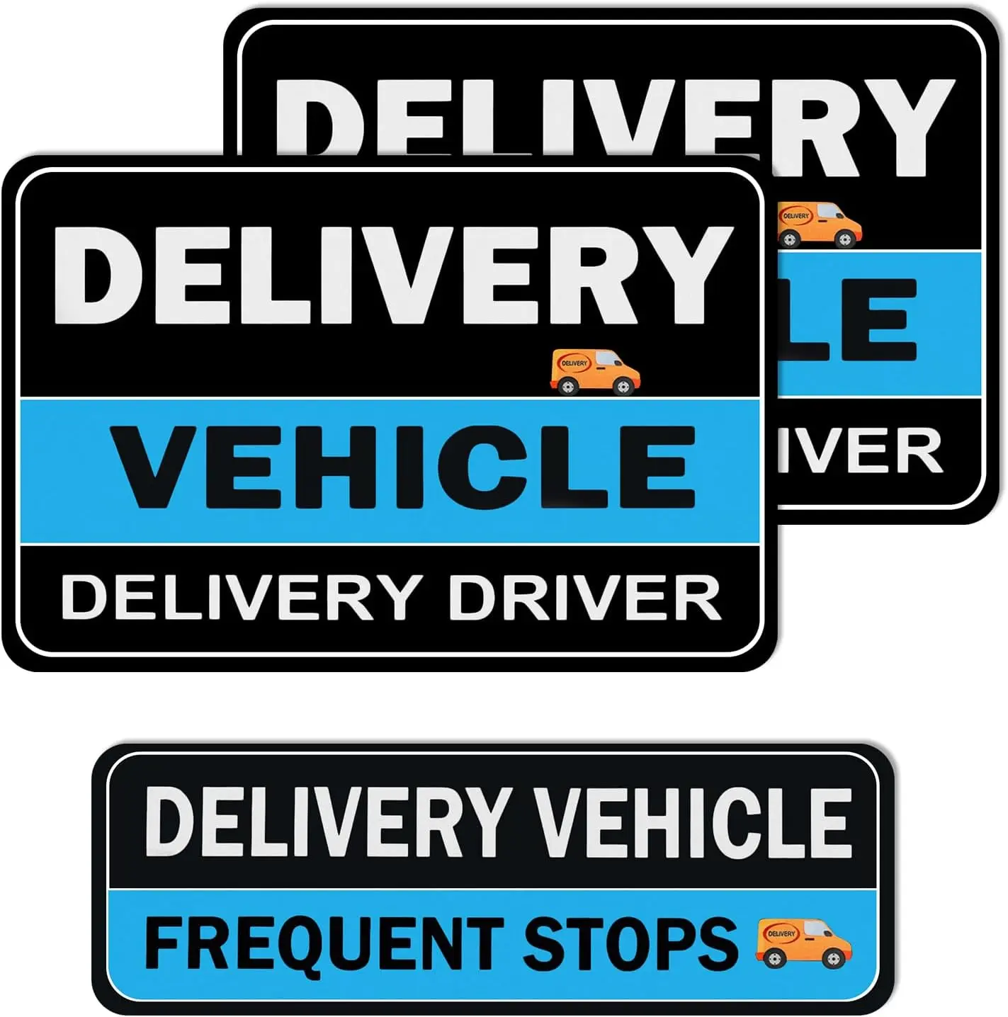 3PCS Delivery Driver Magnet for Car Reflective,Strong Magnetic Delivery Driver Sign Frequent Stops Car Magnet,Universal Deliveries Sign for Cars for Reminding Other Drivers