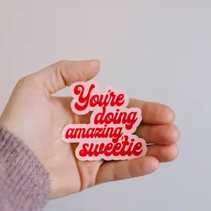 You're Doing Amazing Sweetie Sticker, Retro Waterproof Vinyl, Laptop Water Bottle Decal