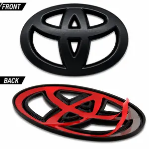 3D Matte Black Steering Wheel Emblem Overlay Compatible with Tacoma Tundra Corolla Camry Highlander