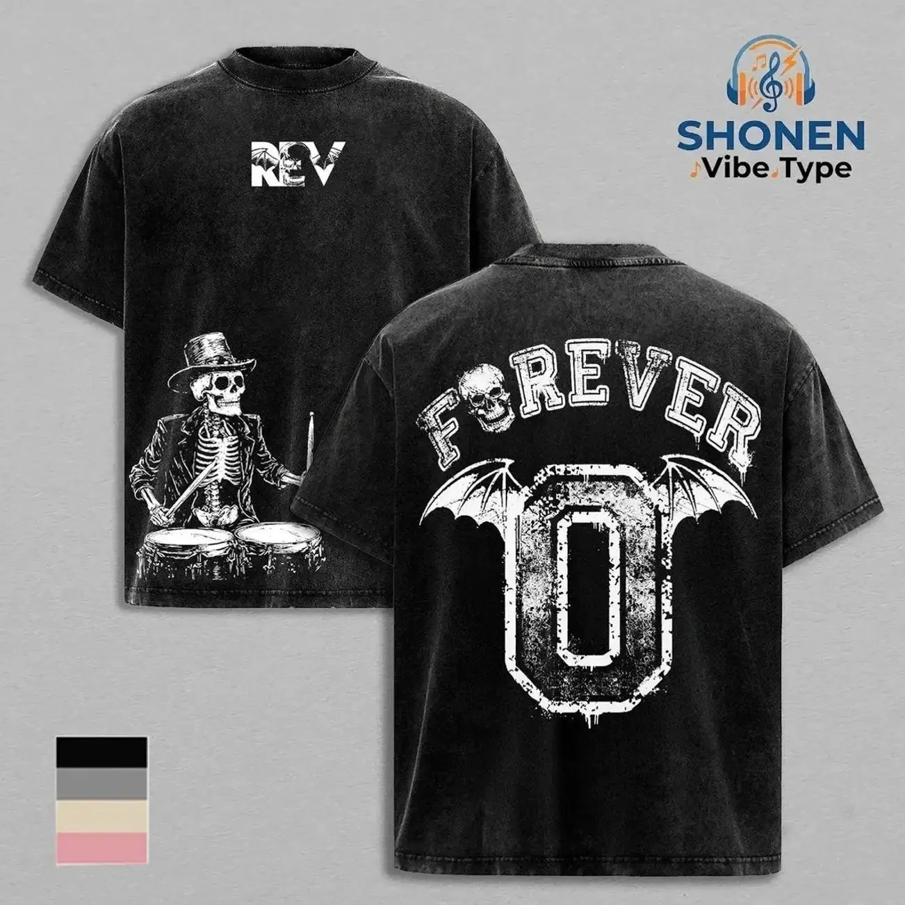 Avenged Sevenfold The Rev Tribute Washed Oversized T-Shirt, Forever Drummer Graphic Tee, Vintage Black Washed Heavyweight Shirt, Classic Rock Metal Band Merch, Grunge Aesthetic Clothing, Alternative Rock Tour Apparel YF4