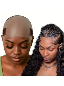 Secure Hold HD Lace Cap with Headband, Non-Slip Adjustable Headband, Lace-Max Wig Grip Cap, Reusable One Size Fits All, Hair Wigs, HD Wig Caps