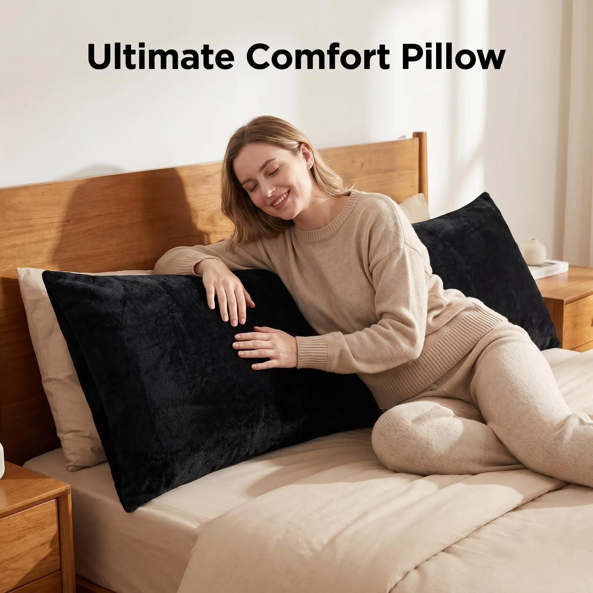 [Back To School]NTBAY Velvet Body Pillowcase - 20x54 Inches Soft & Cozy Luxury Long Pillow Cover with Hidden Zipper, Frictionless Skin-Friendly Body Pillowcase for Bed & Sofa, 1 Count