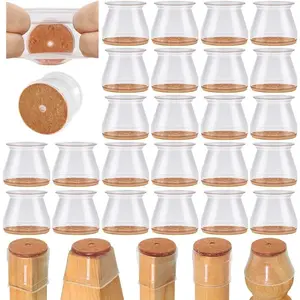 8/16/24PCS Silicone Chair Leg Floor Protectors, Stool Leg Protectors Cap, Non-Slip Chair Leg Caps for Hardwood Floors