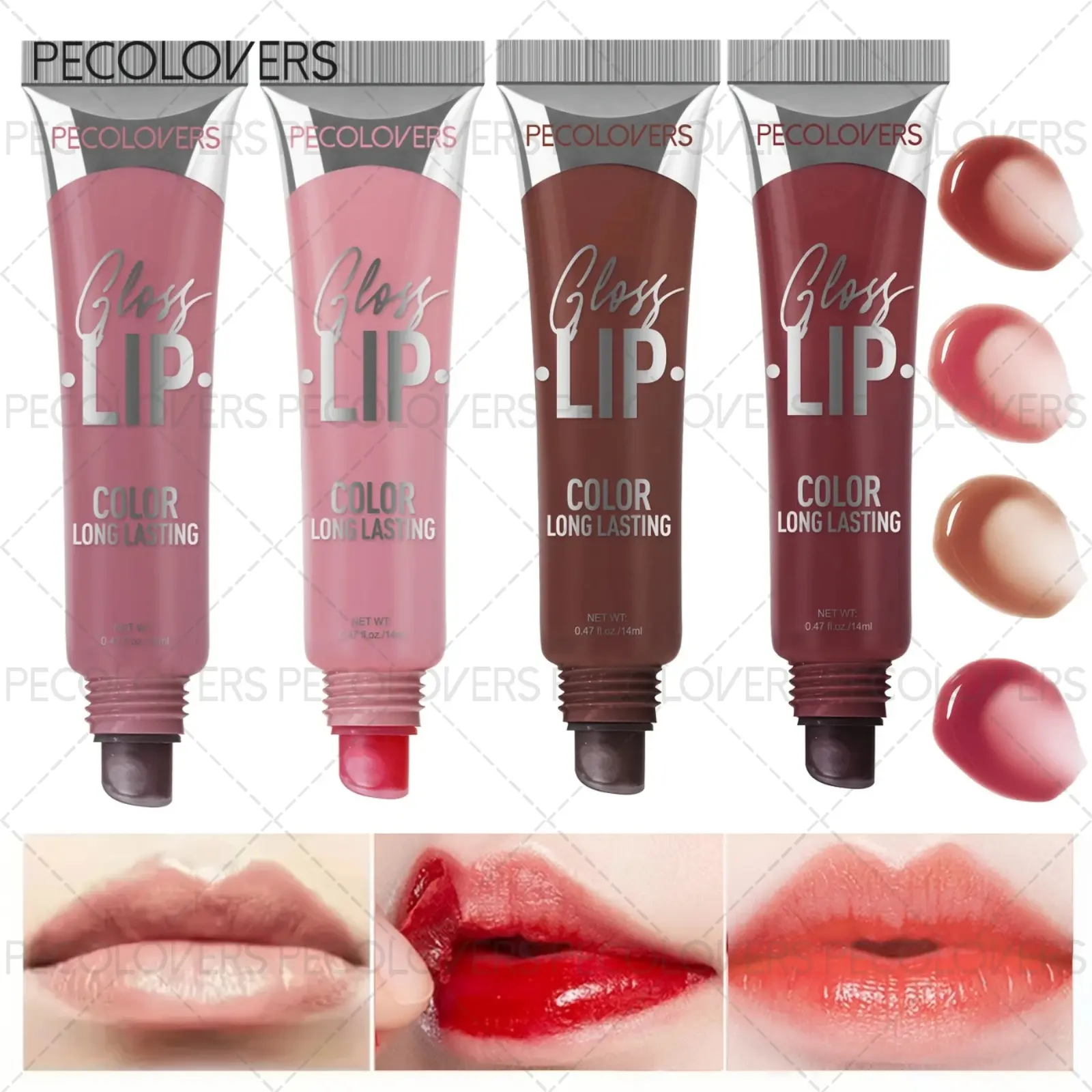 Peel Off Lip Gloss 6 Colors Longlasting Non-Stick Cup Matte Velvet Liquid Lipstick Colored Tear-Off Moisturizing Lip Tint Makeup