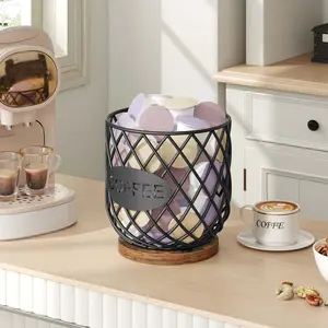 YATINEY Coffee Pod Holder Organizer, Holder for K Cup, Large Capacity Coffee Pod Basket, Versatile Coffee Capsule Storage Organizer, for Kitchen Countertop, Rustic Brown #SpringSale #BigSpringSale