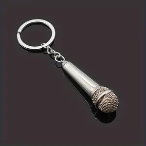 1Pc, Men's Mini Microphone Keychain, Perfect Gift for Singers, Rappers, Music Lovers and Rock Music Lovers, Men's Music Jewelry Accessories
