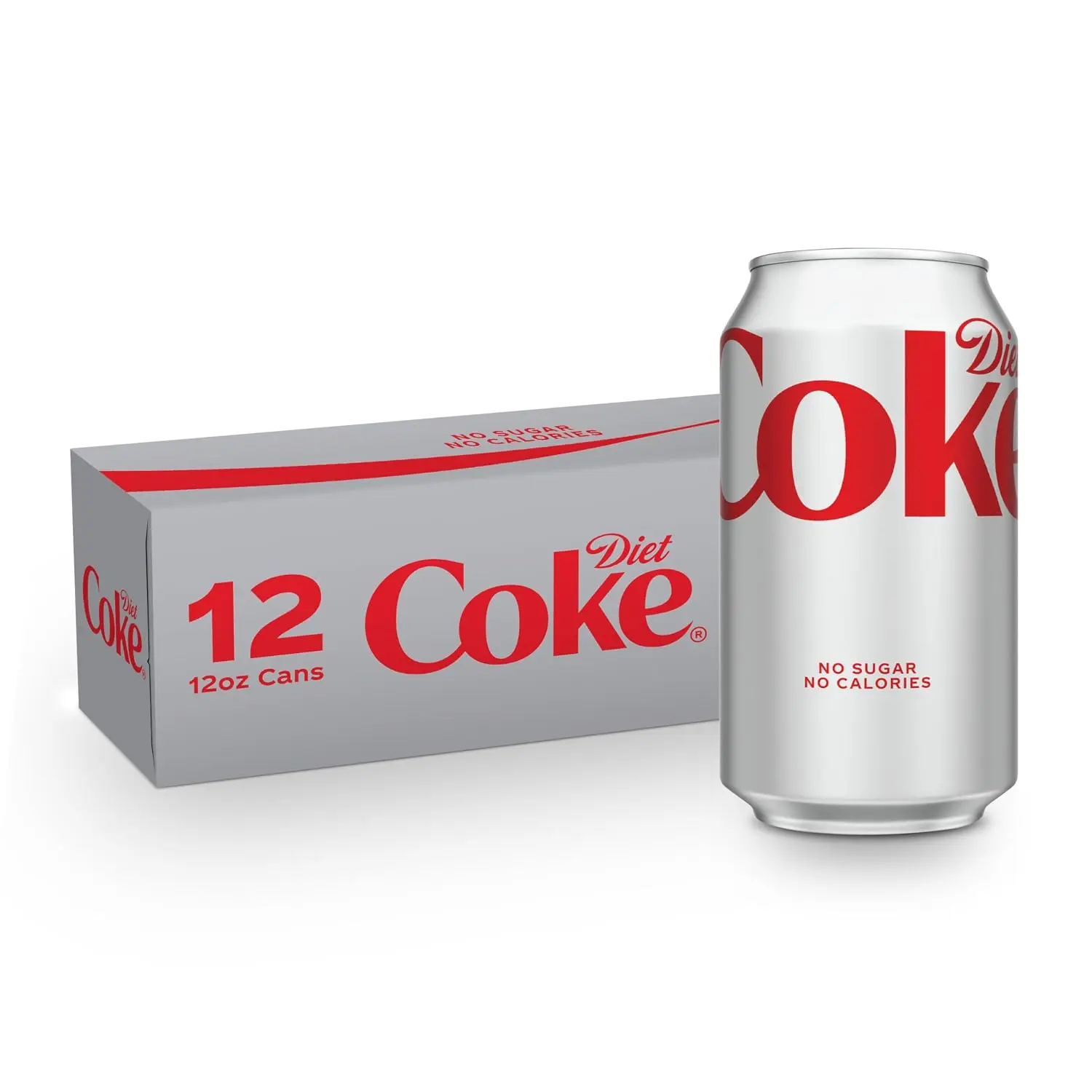 Diet Coke Cola Fizzy Drink Cans, 12 fl oz, 12-Pack Beverage - No Sugar, No Calories, 46 mg Caffeine Per Can
