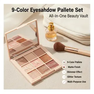 9-Color All-in-One Eyeshadow Palette – Matte, Shimmer & Glitter, Eye Shadow + Contour + Highlighter, One Palette for Full Face Look pansexual flag
