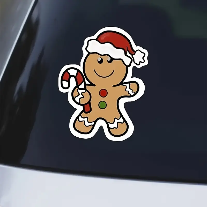 Car Cute Stickers Gingerbread Man Christmas Car Stickers