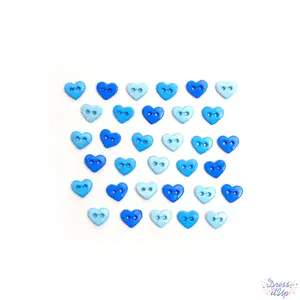Micro Hearts Sapphire 2-Hole Buttons