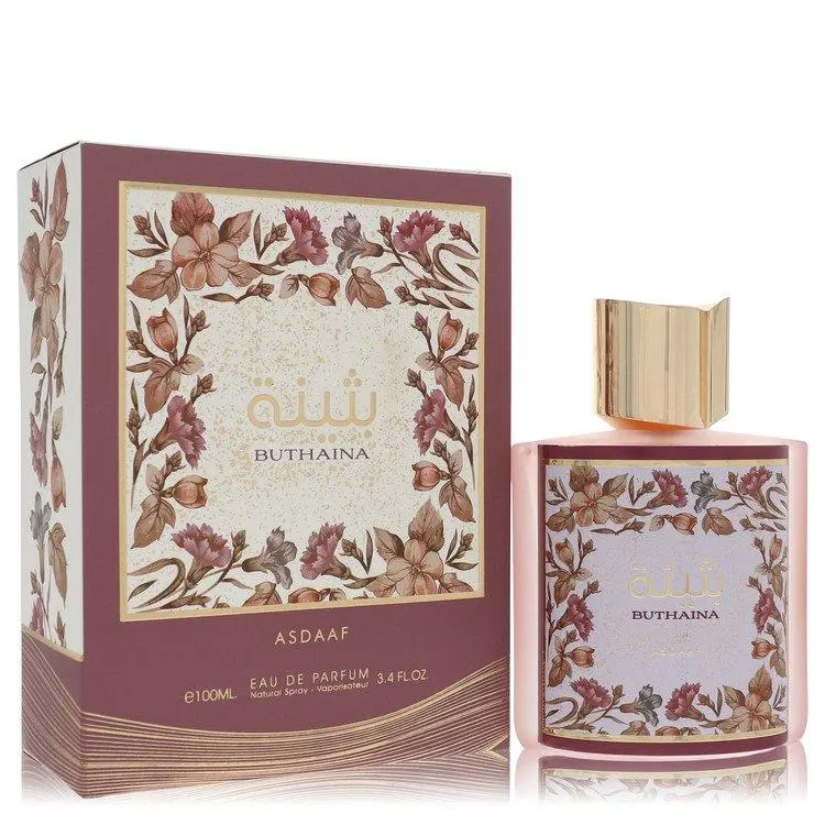 Lattafa Asdaaf Buthaina Eau De Parfum Unisex — Bergamot, Mandarin, Jasmine, 3.4 oz (100 ml) | ylang-ylang, bergamot perfume, turkish rose, mandarin perfume, vanilla, bergamot mandarin, mandarin jasmine, jasmine ylang-ylang, jasmine perfume, floral perfume