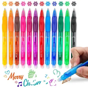 0.5mm Gel Pen, 12 Colors Erasable Gel Pen, Writing Pen for Students, Office Stationery & Supplies, Gifts for Students