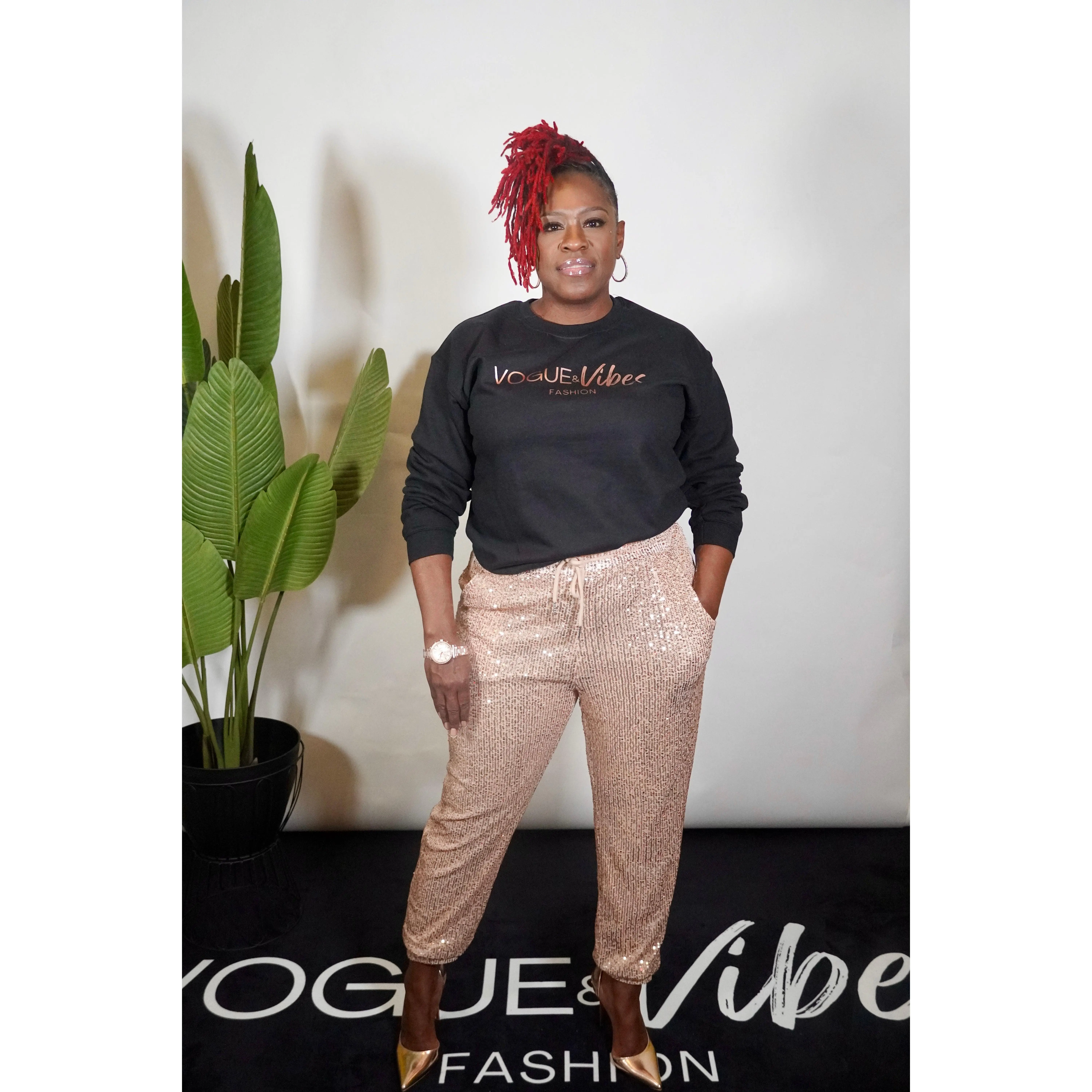 Black & Rose Gold Vogue & Vibes Sweatshirt