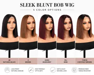 [100% Human Hair Wig] IDHERE 12A Bone Hair Razor-Sharp Bobs Beginner Friendly Vietnamese Hair Human Hair Wigs 4x4/2X6 HD Lace 180% Density Pre Cut Lace Easy To Wear For Black Women Closure Wig Bang Wig