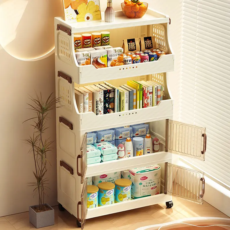 5-Tier Collapsible Expandable Organizer Storage Cabinet - Large Capacity Home Organization Storage Unit, Bookshelf, Clothes Organizer for Home, Kitchen, Bedroom Needs