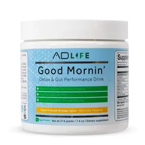 AD LIFE Good Mornin Detox and Gut Performance Drink - 5g L-Glutamine, 1g Apple Cider Vinegar, 24 Servings, Dietary Supplement