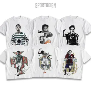 SPORTREIGN [COLECTION] "Golden Boy" Ronaldo, Messi, Neymar Men's T-shirt, Soccer Fan Shirt, soccer Fan Merchandise, Football Shirt, Mexico Soccer Graphic Tee Over Size, 100% cotton Shirt, Gift For Him, Made In USA.