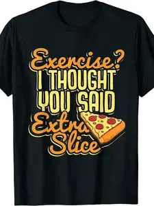 Premium Pizza Italian Food T-Shirt| Size M, 3XLAthletic Fit, Casual Crew Neck Tee for Men, Breathable, Comfortable, Perfect for Training, Running, and Fitness, All-season Wear