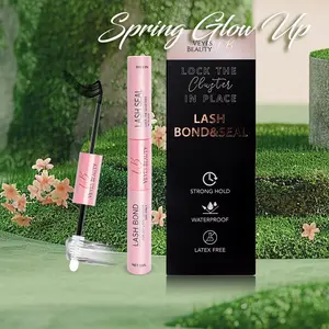 VEYESBEAUTY Lash Bond & Seal - Black 10ml Waterproof 2 in 1 Cluster Lash Glue for Eyelash Extensions Long Lasting Strong Hold Individual Makeup Cosmetic