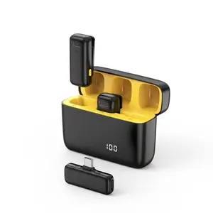 Wireless Lavalier Microphone with Charging Case One to Two Bluetooth Mic for Mobile Live Broadcast and Recording