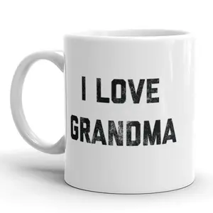 I Love Grandma Coffee Mug Funny Iconic Quote Ceramic Cup - 11oz Funny Coffee Mugs Ceramic Printed Drinkware Cup