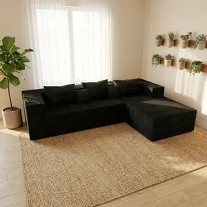 Compressed Sofa, versatile frameless multifunctional sofa bed & recliner with built-in high-density support foam, no assembly required, fits bedroom living room, includes 2 throw pillows