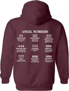 HHLStore Angel Numbers Aesthetic Hoodie - Angel Number Hoodies, Angel Number Trendy Hoodie
