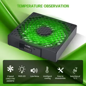 G-STORY Cooling Fan for Xbox Series X with Automatic Fan Speed Adjustable by Temperature, LED Display, High Performance Cooling, Low Noise, 3 Speed 1500/1750/2000RPM (140MM) with RGB LED Console Portable