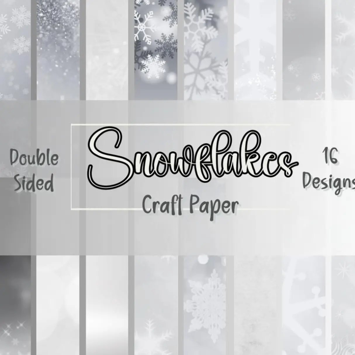 Snowflakes Craft Paper: 16 Designs, 80 Pages, 40 Double-sided Decorative Paper for Scrapbooking and Craft Projects 8.5 x 8.5