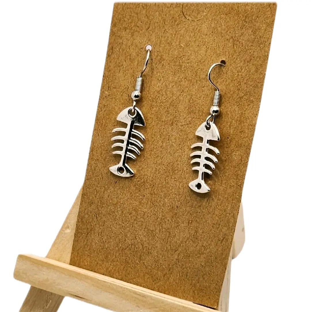 Minimalist Fish Bone Earrings - 8 Designs to Choose From - Durable Metal Material - Hook Earrings for Stylish Everyday Wear