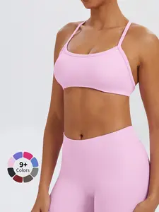 High Elastic Matte Nylon Yoga Bra, Lycra Spandex Three-Way Detachable Straps, Seamless Fitness Bra for Women, Comfortable and Stylish, Yoga Sports Bra