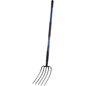 Pitch Fork,Pitchforks for Gardening with Fiberglass Handle,Pitchfork for Ardwork, Farming, and Outdoors,Garden Fork 5 Tine 57 inches Blue