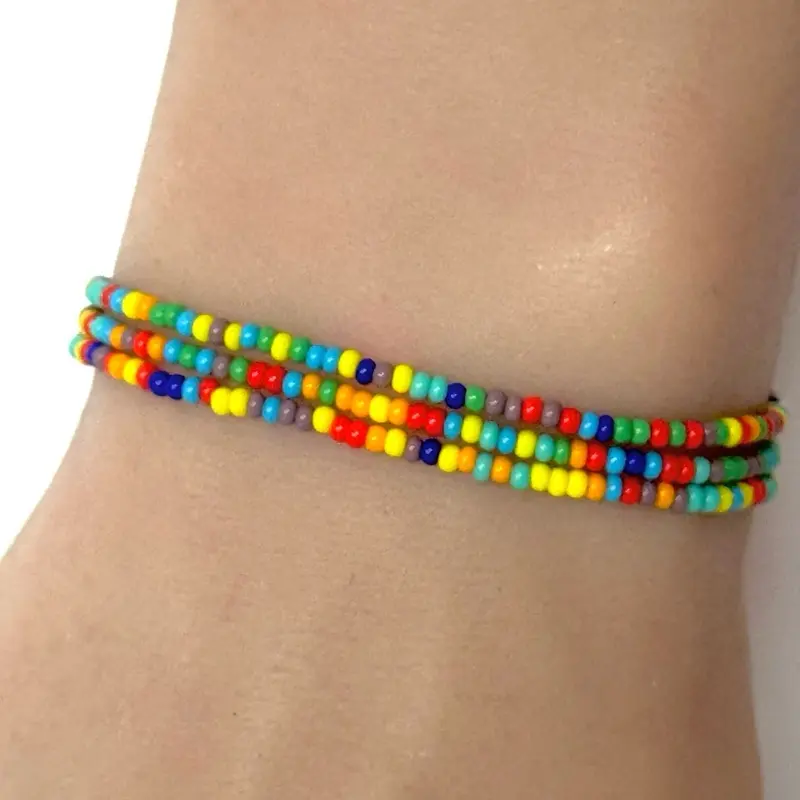 3 Pc Tiny Beads Bracelets for Women, BFF, Girlfriend, Moms, Summer Vibes, Vibrant, Stacking, Cute