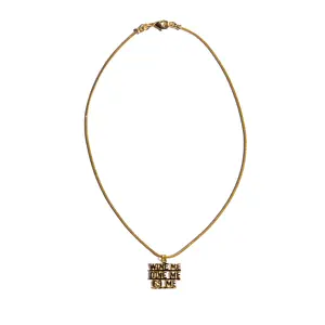 Wine Me Dine Me Gold Charm Necklace | cocoatemyshoes