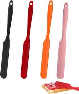 4 count  Jar Spatula,Heat Resistant Kitchen Spatula,Kitchen Spatulas with Long Handle, Jam Spreader Cake Cream Butter Spatulas Mixing Batter Scraper for Cooking &  & Dishwasher Safe