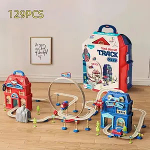 Children's Electric Gliding Toy Train: Suitable for Ages 3, 6 ,8, with Assembled Tracks and Scenario Play, Includes Storage Box, Educational & Durable, Top Christmas Gift for Boys & Girls.rail cube magnetic monorail train set for toddlers 2-4 magic trackS