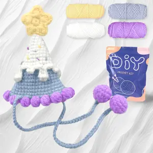 Birthday hats，Perfect for Beginners, Includes Step-by-Step Video Tutorial,Cute Woven Craft for Delicious Food and Gift-Giving Essentials(Accessories In Random Color）