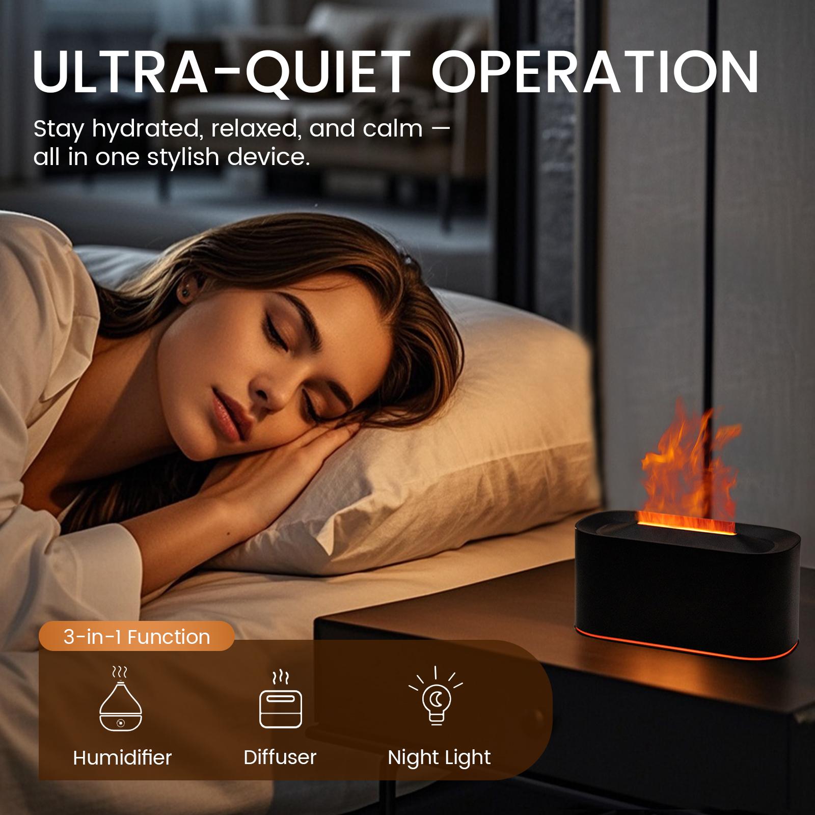 Flame Diffuser with Fire Effect – Essential Oil Aromatherapy Lamp for Bedroom, Living Room, Meditation