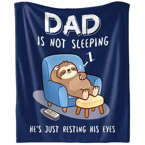 Funny Birthday Gift for Dad Husband Dad is Not Sleeping Blanket Fathers Day Dads Gifts from Daughter Son Super Soft Throws Blanket for Couch and Napping