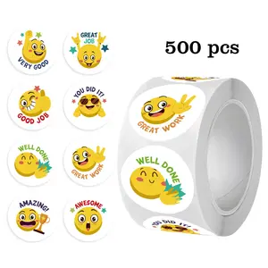 500 Pcs Smiley Face Star Stickers for Kids Reward, 1 Inch Sparkly Foil Stars for Student Planners, School Classroom Teacher & Parent Supplies, Funny Stickers