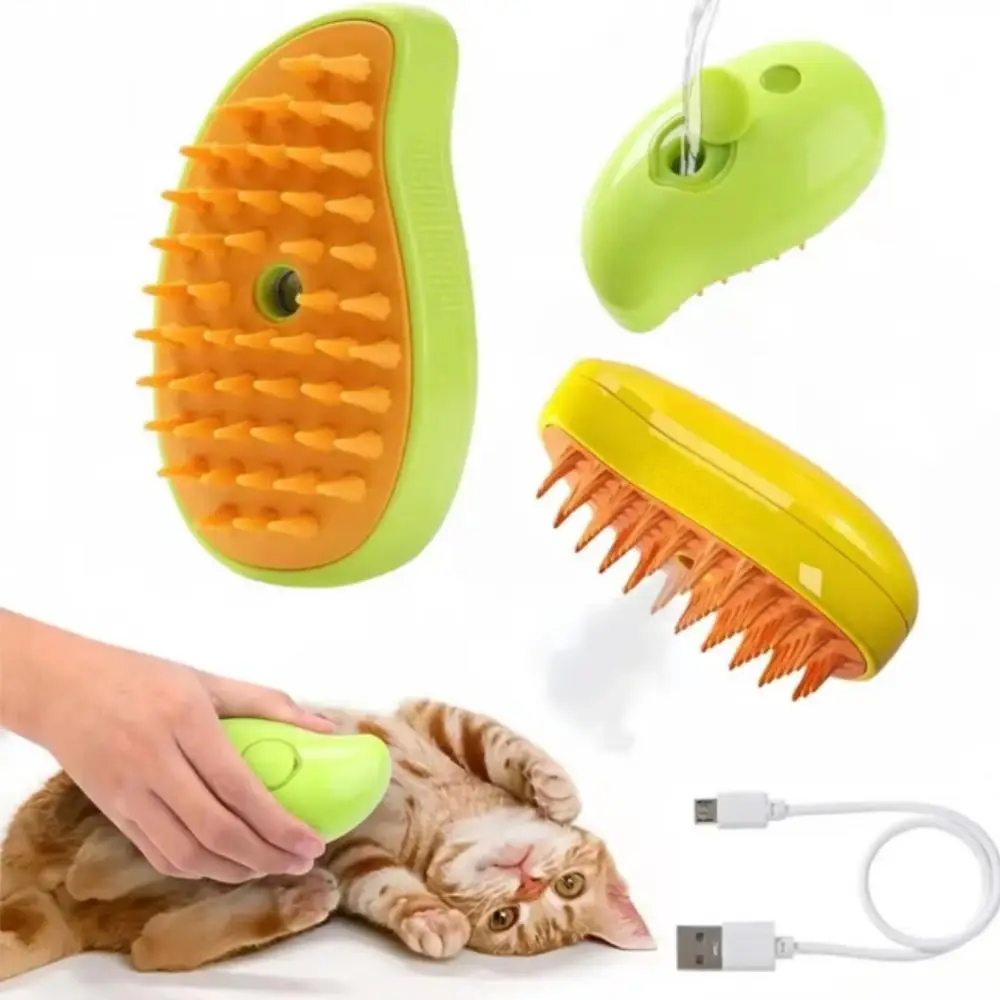 3 in 1 Pet Steam Brush, Pet Hair Removal Brush, Pet Grooming Tool for Dog & Cat, Cat Hair Brush for Removing Tangles and Loose Hair