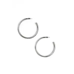 BESTOW Silver Hoop Earrings for Women – Lightweight, Waterproof, Non-Tarnish Hypoallergenic Large Silver Hoops in 3 Sizes: 1", 2", 2.75" – Stylish Designer Silver Earring Hoops for Her (Silver, 2 in)
