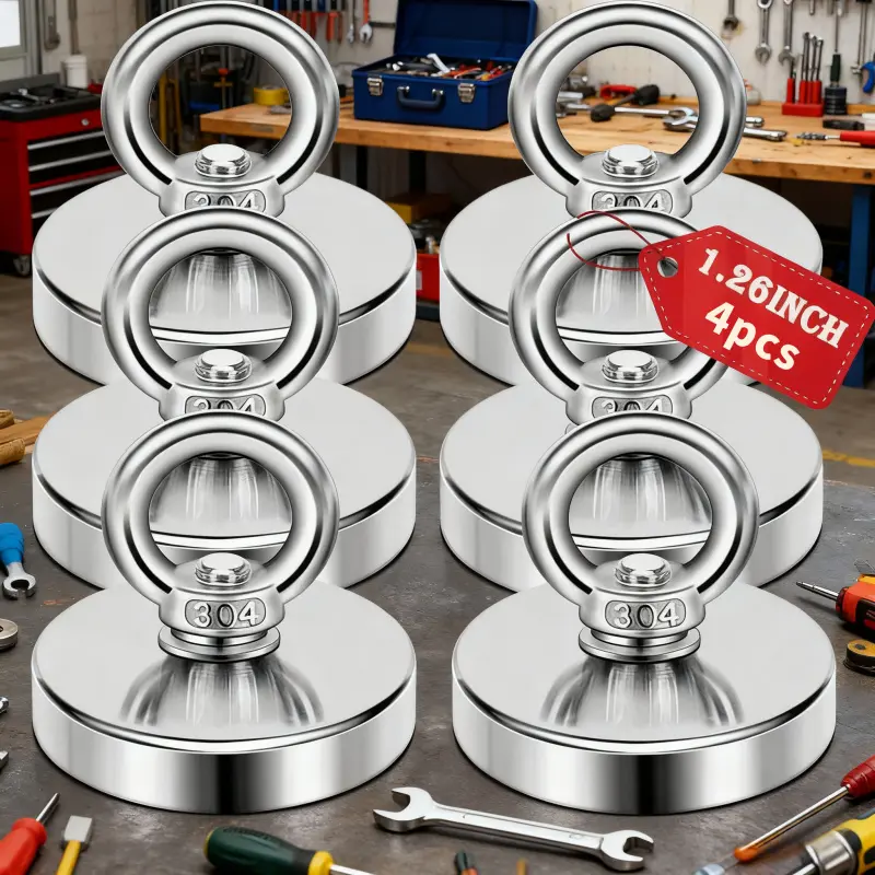 Heavy-Duty Neodymium Magnet Hook Set, 70 Lbs Pull Force, Ceiling/wall/refrigerator Magnet, Space-Saving Metal Hooks, Multi-Functional, Magnetic Base Hook