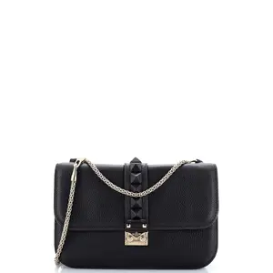 Pre-owned Valentino Leather Shoulder Bags Garavani Glam Lock Shoulder Bag Medium by Rebag