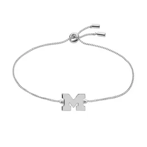 Michigan Wolverine Jewelry Bolo Bracelet Stainless Steel