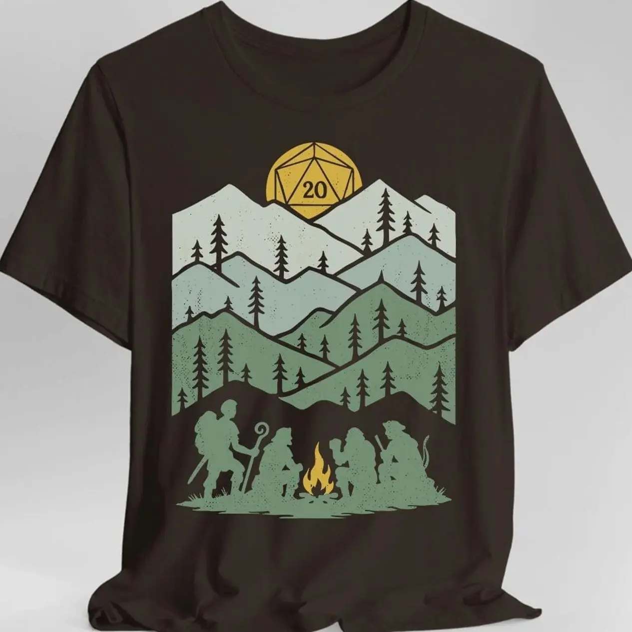 Retro Tabletop RPG D&D   Dice Shirt - Long Rest Adventure Tee D20