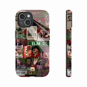 Halloween Freddy Krueger A Nightmare on Elm Street Mobile iPhone Case. Impact-Resistant Double Layer PBT + TPU Protective Cover, Retro Horror Design for Freddy Fans, Compatible with iPhone 16/15/14/13/12/11 Pro Max/Plus