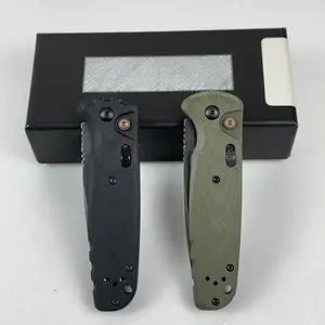 Folding Pocket & Neck Tactical EDC Multitool Blade Set Cutlery - D2 Steel Battlewash Blade, G10 Handle, Button Locking Mechanism, Secure Grip, Compact Design for Hiking / Light Outdoor Activities