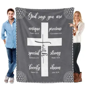 God Says You Are... Praise Flannel Blanket – Soft, Multi-Size, Ideal for AC Room & Indoor Comfort – Father's Day Gift for Christian Dad